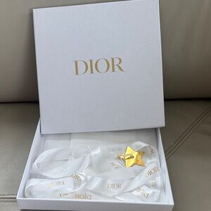 Dior white flat box with ribbon and gold star